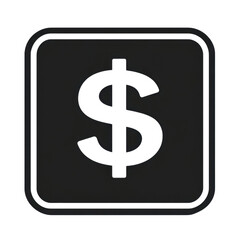 Obraz premium AI Image depicting financial icon, a minimalist black dollar symbol representing currency and