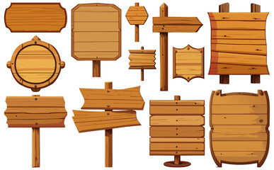 木製看板ベクターイラストセット	