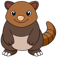 Cute Cartoon Quokka Illustration on a White Background