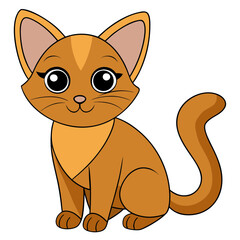 Cartoon illustration of an orange cat sitting and smiling