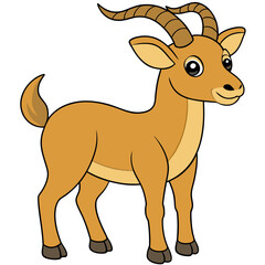 Fototapeta premium Cartoon illustration of a friendly smiling horned antelope