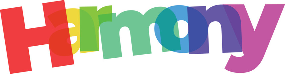 Colorful Harmony Text Design Representing Balance and Peaceful Coexistence