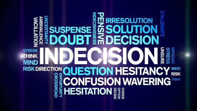 indecision animated word cloud-text design animation tag kinetic typography seamless loop.