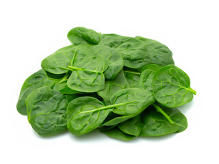 Obraz premium green spinach leaves isolated on white background