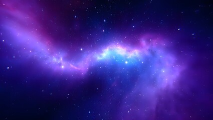 Naklejka premium Cosmic galaxy background with stars and nebula glow