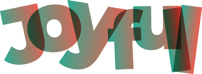 Joyful Typographic Design with Overlapping Letters and Vibrant Gradient Colors