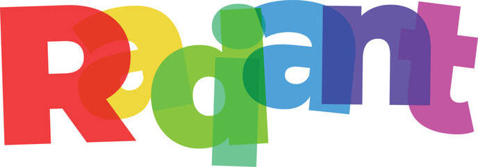 Radiant Text Overlapping Colorful Letters Abstract Vector Illustration Design