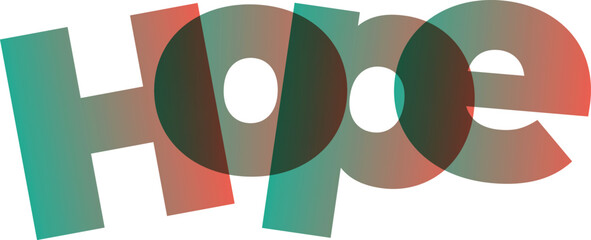 Overlapping Hope Letters Illustration Graphic Design Concept for Positive Outlook