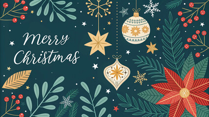christmas background with christmas tree and balls