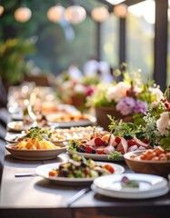 Delicious and colorful food installation at an exquisite event