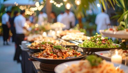 Fototapeta premium Delicious and colorful food installation at an exquisite event