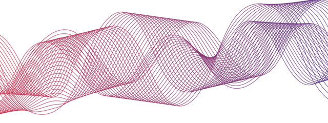 Abstract smooth flowing wave lines with geometric border pattern. Twisted curves, frequency sound waves, and futuristic energy flow. Tech-inspired, modern data science background design.