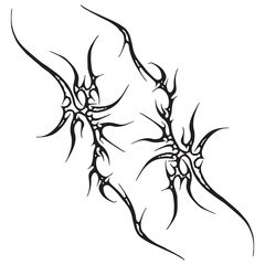 Neo Tribal Vector Shape – Gothic Y2K Sharp Element for Graphic Design