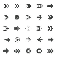 Black arrow icon big sets. Vector arrow illustration