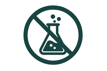 Solvent free icon, chemical free badge vector. No preservatives, non-toxic symbol. Natural product label illustration. Organic, eco-friendly sign. No artificial additives.