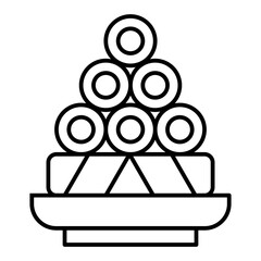 spring roll line icon with editable stroke