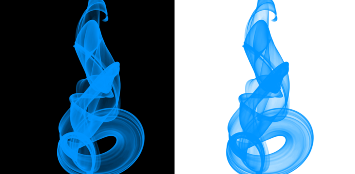 Dynamic blue smoke trails swirl and dance, evoking ethereal beauty and modern artistry, perfect for atmospheric designs and creative projects