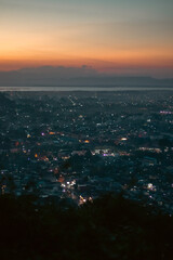 City Lights at Dusk, Gorontalo, Indonesia