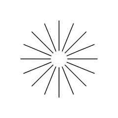 Fototapeta premium Radial lines from center void on transparent background