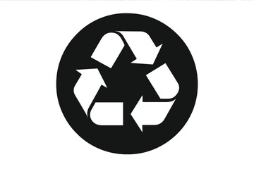 Recycle icon symbol vector illustration. Recycling circle sign with arrows. Ecology & environment conservation concept. Sustainable, zero waste, and reusable materials graphic.