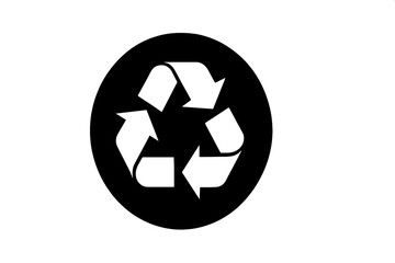 Recycle icon symbol vector. Recycling circle button illustration. Environmental conservation and sustainability concept. Reduce, reuse, recycle. Ecology and zero waste graphic.