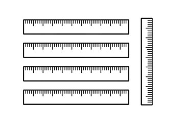 Ruler scale in centimeter and millimeter. Vector measurement tool for school, math, geometry. Technical drawing instrument. Measure length, distance, size. Metric system.