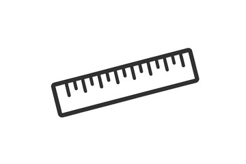 Ruler vector icon symbol illustration. Measurement equipment for school and office. Measure length, distance tool. Scale, straightedge for precision. Isolated on white.