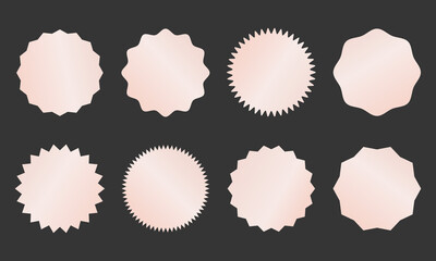 Vintage round label badge set with blank frames and sale stickers in vector design illustration