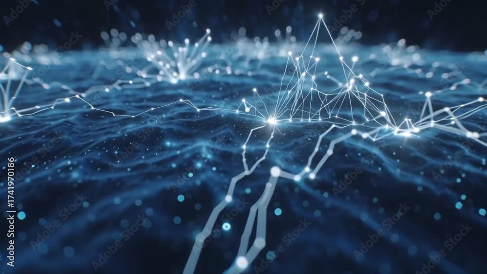 Wall mural abstract network connection background data technology science