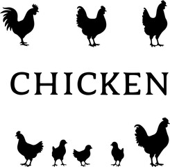Chicken Silhouette Collection Bundle