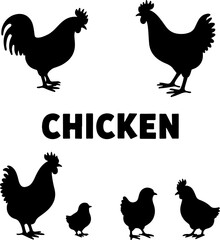 Chicken Silhouette Collection Bundle