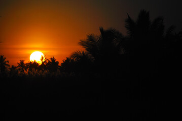 Sunset reds and dark foreground