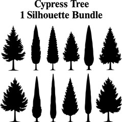 Cypress Tree Silhouette Bundle