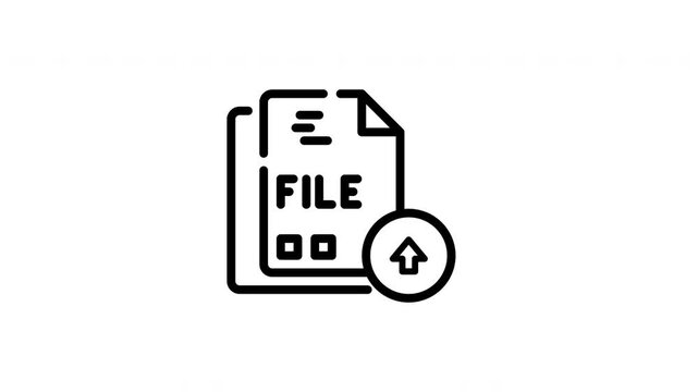 File upload icon suitable for websites, apps, presentations. Upward arrow signifies uploading. Technology, digital, virtual concepts can benefit from this.