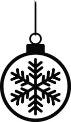 Fototapeta premium Delicate christmas ornament with snowflake design perfect for festive projects silhouette on transparent background