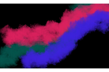 Green Pink Blue Fog Smoke with Black Abstract Background — Design Vapor Texture