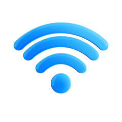 Wi-Fi signal blue isolated on transparent background, Clipart png
