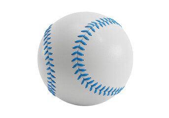 Baseball with blue stitching isolated on transparent background, sport equipment for game and recreation PNG