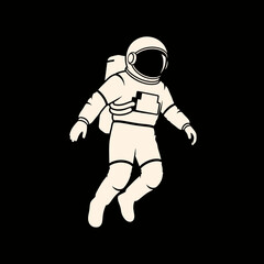 Astronaut in Space Suit Floating in the Black Universe 1.