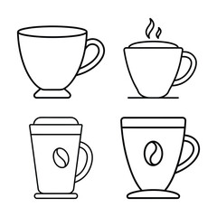 Coffee Cup Icons Collection vector art illustration
