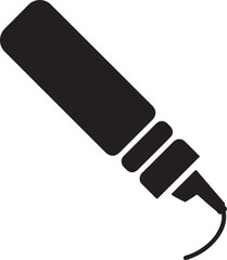 Black Boom Microphone Silhouette Icon