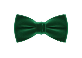 Elegant emerald green velvet bow tie isolated on white, formal wear accessory for special occasions...