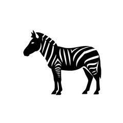Obraz premium Elegant monochrome zebra illustration perfect for design projects and artistic endeavors.