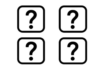 Question mark icon set. Help symbol and support sign. FAQ, query, information concept. Vector graphic for web, ui, ux design. Unknown, problem, solution and search button.