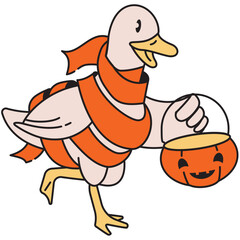 silly goose zombie with candy bucket