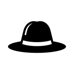 Elegant black hat with a white band classic fashion accessory stylish headwear.