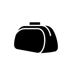 Obraz premium Black travel bag icon isolated on white background.