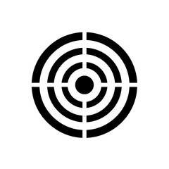 Target symbol with concentric circles and crosshair design for accuracy and precision.
