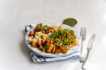 Healthy breakfast or lunch with different vegetable