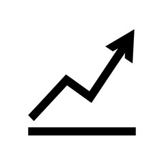 Upward trend graph icon representing business growth and financial success.